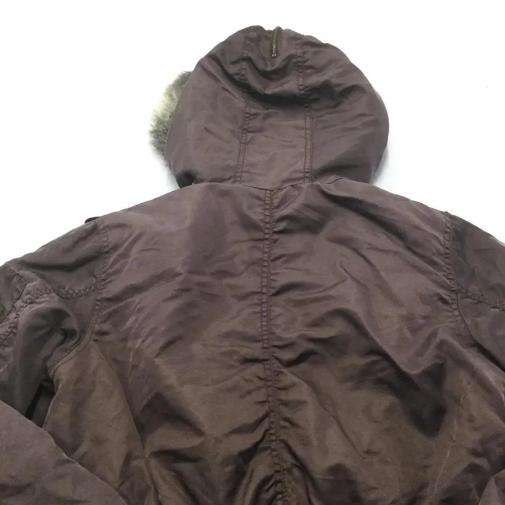Noni Jacket Kids 4T Brown Hooded Bomber Faux Fur Lined Nylon Zip Coat Winter